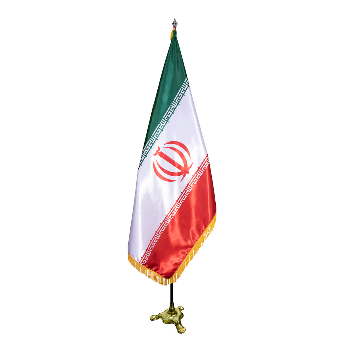 پرچم تشریفات با پایه پنجه شیری طلایی