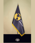 پرچم تشریفات لمینت ریشه دار (چاپ اختصاصی با پایه افتابگردون کروم )