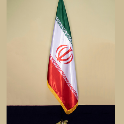 پرچم تشریفات ایران ساتن براق کره ای