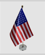 پرچم رومیزی تک میله کریستال استیل