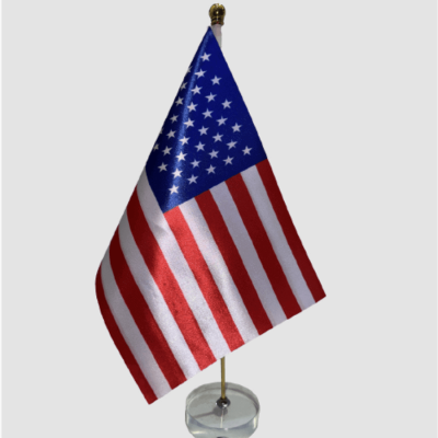 پرچم رومیزی تک میله کریستال استیل