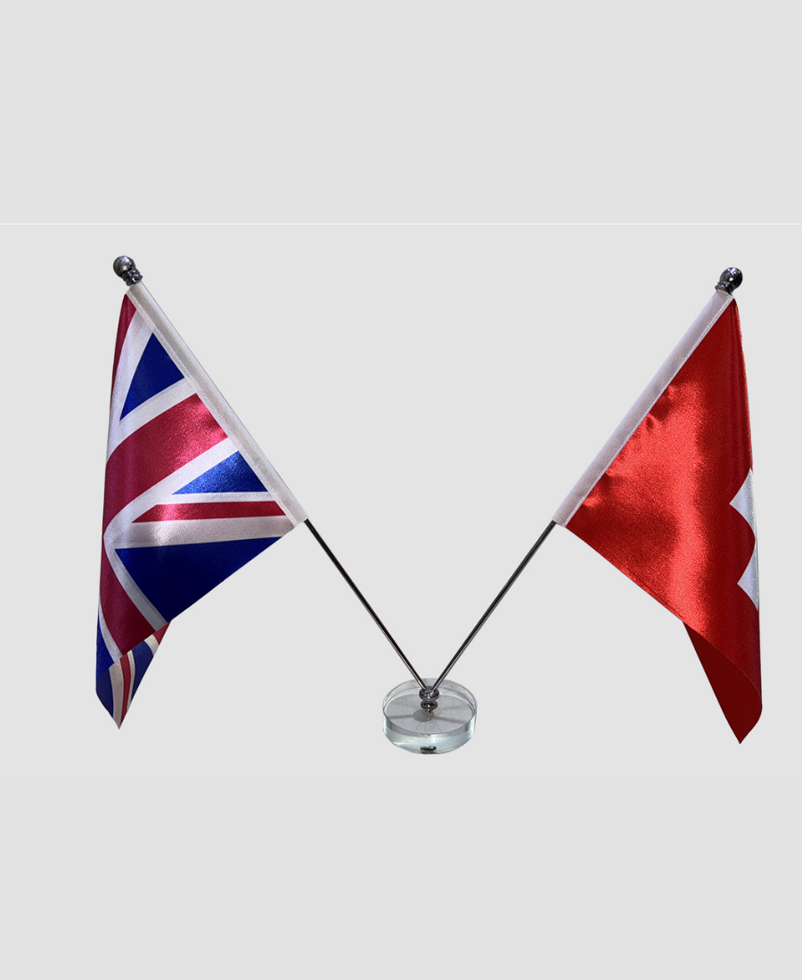 پرچم رومیزی دو میله کریستال