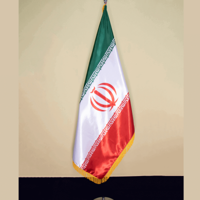 پرچم تشریفات ایران با پایه تخت استیل کروم