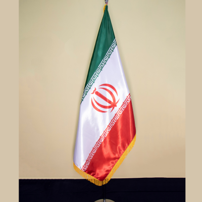 پرچم تشریفات ایران با پایه تخت استیل کروم