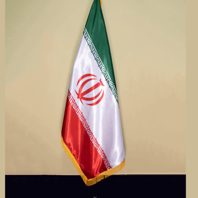 پرچم تشریفات ایران با پایه آفتابگردون کروم