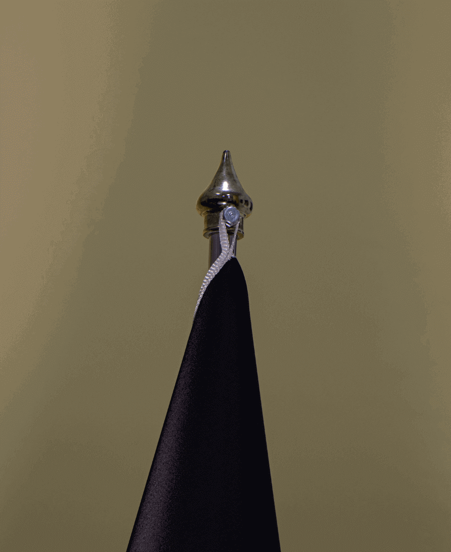 پرچم تشریفات لمینت ریشه دار (چاپ اختصاصی با پایه افتابگردون کروم )